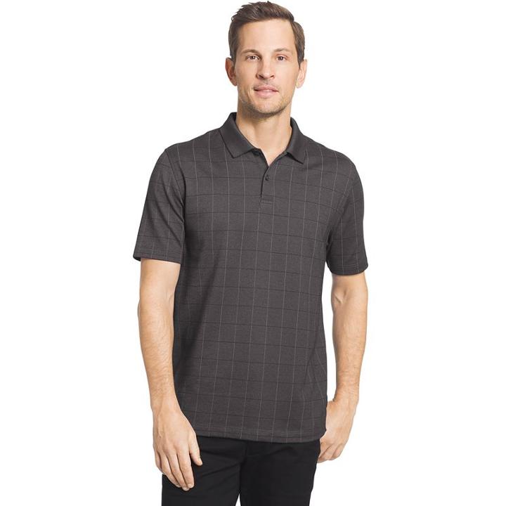 Big & Tall Van Heusen Flex Stretch Windowpane Polo, Men's, Size: 3xb, Black