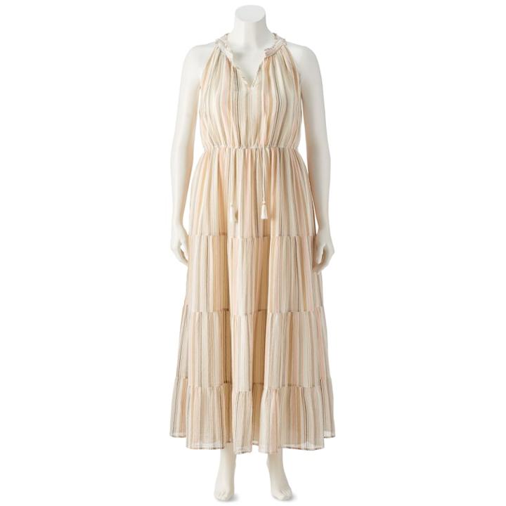 Plus Size Lc Lauren Conrad Halter Maxi, Women's, Size: 0x, Natural