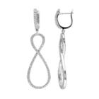 1/10 Carat T.w. Diamond Sterling Silver Infinity Drop Earrings, Women's, White