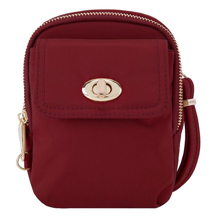 Travelon Anti-theft Tailored Crossbody Bag Phone Pouch, Women's, Red