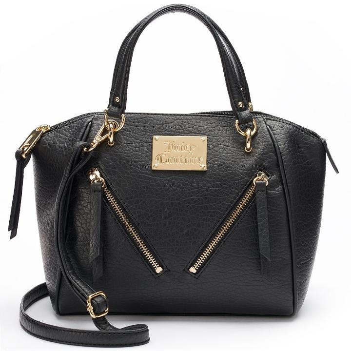 Juicy Couture Diagonal Zipper Satchel, Women's, Grey