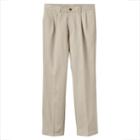 Boys 8-20 Chaps School Uniform Pleated Twill Pants, Boy's, Size: 20, Lt Brown