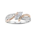 Diamonluxe 7/8 Carat T.w. Simulated Diamond 2-stone Bypass Ring, Women's, Size: 5, White