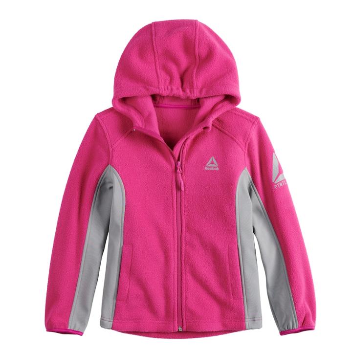 Girls 7-16 Reebok Polar Fleece Midweight Jacket, Size: 14-16, Pink
