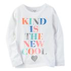 Girls 4-8 Carter's Kind Is The New Cool Glittery Graphic Tee, Size: 4, White