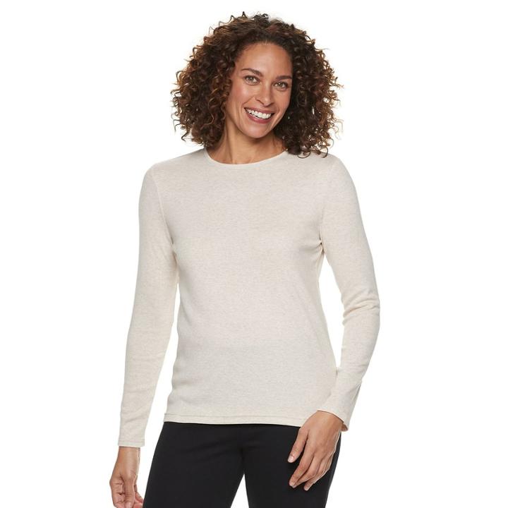 Women's Croft & Barrow® Classic Crewneck Tee, Size: Xs, Lt Beige