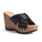 Callisto Of California Cinamon Women's Wedge Sandals, Size: Medium (6), Black