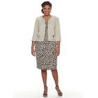 Plus Size Maya Brooke Animal Sheath Dress & Solid Jacket Set, Women's, Size: 22 W, Grey Other