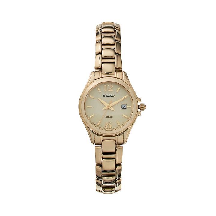 Seiko Women's Core Stainless Steel Solar Watch, Size: Small, Gold
