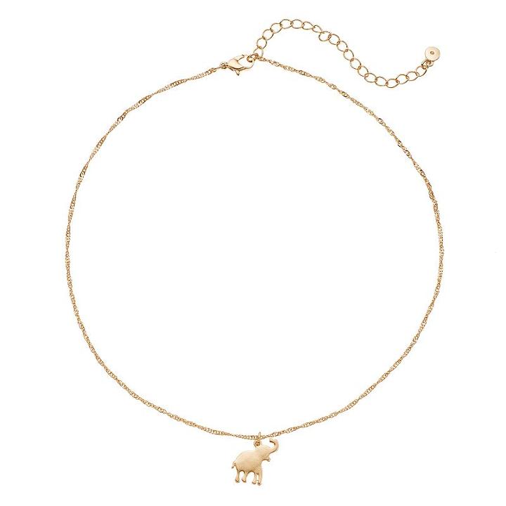Lc Lauren Conrad Elephant Pendant Necklace, Women's, Gold