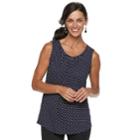 Women's Croft & Barrow&reg; Pleated Swing Tank, Size: Xl, Dark Blue