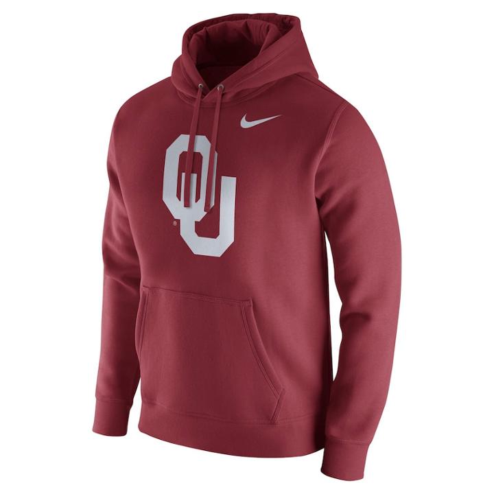 Men's Nike Oklahoma Sooners Club Hoodie, Size: Small, Red