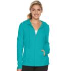 Women's Tek Gear&reg; Dry Tek Long Sleeve Hoodie, Size: Xs, Turquoise/blue (turq/aqua)