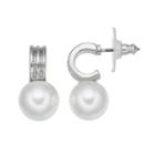Simply Vera Vera Wang Nickel Free Simulated Pearl C-hoop Earrings, Women's, White