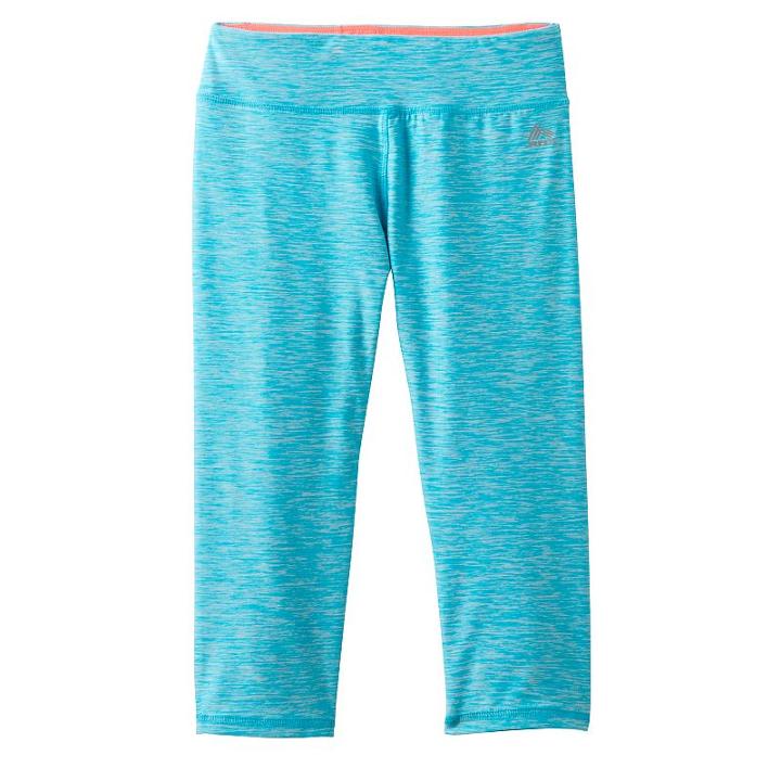 Girls 7-16 Rbx X-dri Heathered Performance Capri Leggings, Girl's, Size: Medium, Brt Blue