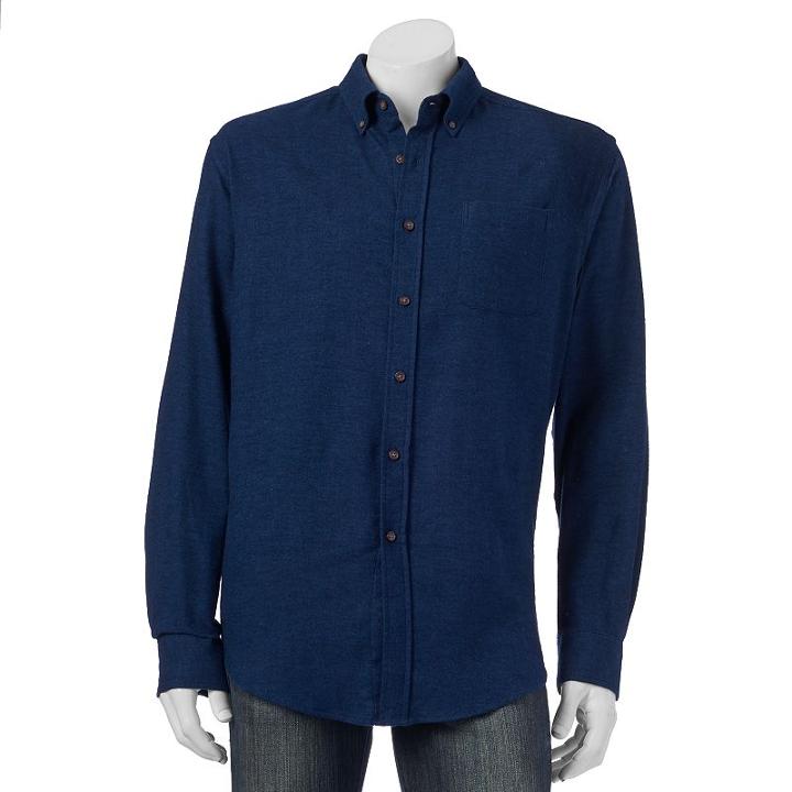 Big & Tall Croft & Barrow&reg; Classic-fit Plaid Flannel Button-down Shirt, Men's, Size: Xl Tall, Blue