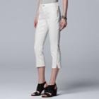 Women's Simply Vera Vera Wang Side Slit Capri Jeans, Size: 16, White