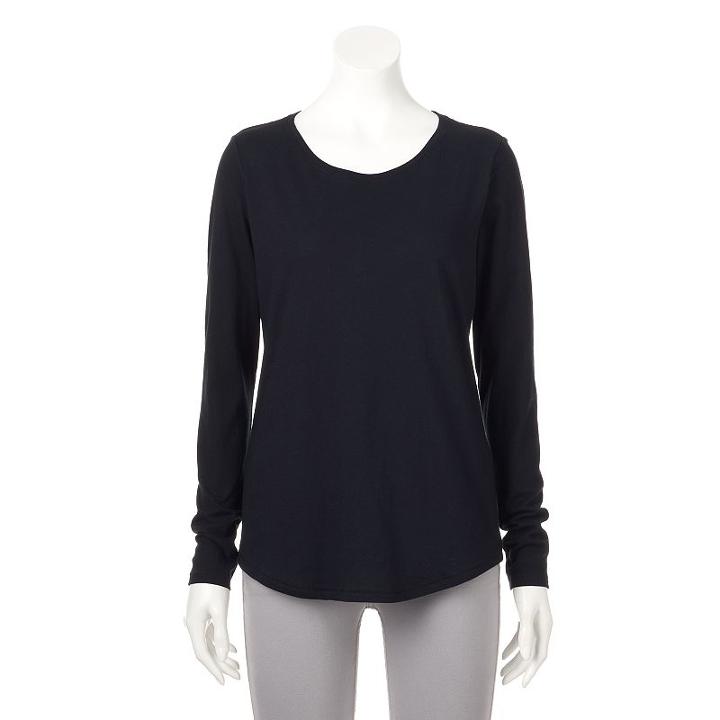 Women's Sonoma Goods For Life&trade; Essential Crewneck Tee, Size: Xl, Black