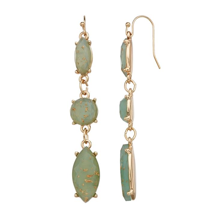 Lc Lauren Conrad Green Nickel Free Linear Drop Earrings, Women's, Lt Green