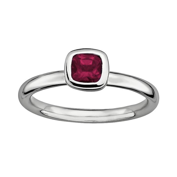 Stacks And Stones Sterling Silver Rhodolite Garnet Stack Ring, Women's, Size: 7, Grey