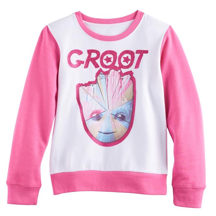 Girls 7-16 Groot Pullover Sweatshirt, Size: Xl, White