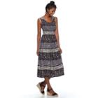Women's Croft & Barrow&reg; Smocked Challis Dress, Size: Large, Med Pink