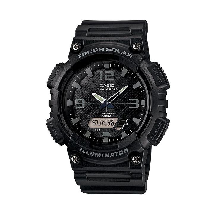 Casio Men's Tough Solar Illuminator Analog & Digital Watch, Black