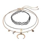 Mudd&reg; Celestial Charm & Tattoo Choker Necklace Set, Women's, Black