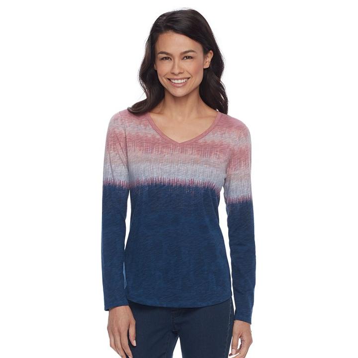 Petite Sonoma Goods For Life™ Essential V-neck Tee, Women's, Size: Xs Petite, Med Pink