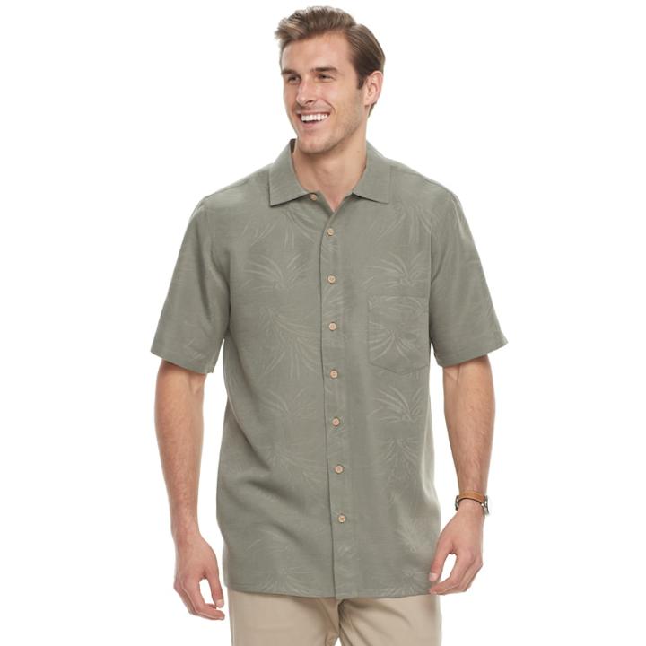 Big & Tall Men's Batik Bay Classic-fit Jacquard Button-down Shirt, Size: 3xl Tall, Green