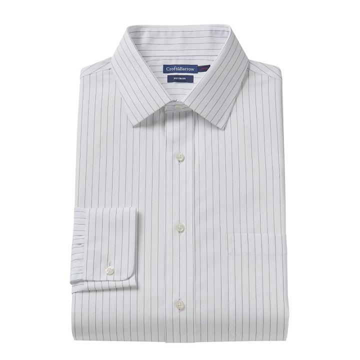 Men's Croft & Barrow&reg; Fitted No-iron Dress Shirt, Size: 15-34/35, White