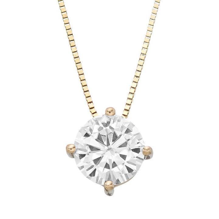Forever Brilliant 1 Carat T.w. Lab-created Moissanite 14k Gold Pendant Necklace, Women's, Size: 18, White