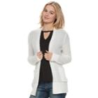 Juniors' So&reg; Boyfriend Cardigan, Teens, Size: Large, White