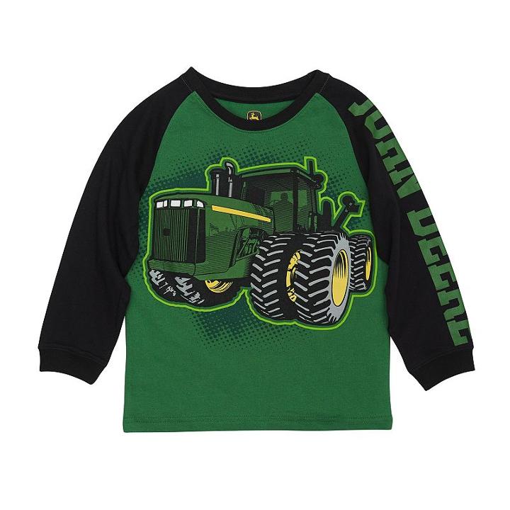 Boys 4-7x John Deere Tractor Graphic Raglan Tee, Size: 7, Green