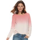 Women's Sonoma Goods For Life&trade; Ombre French Terry Crewneck Sweatshirt, Size: Xl, Light Pink