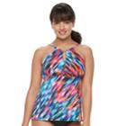 Women's Trimshaper Aria Bust Minimizer High-neck Tankini Top, Size: 6, Multi