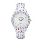 Studio Time Women's Polka Dot Cuff Watch, Size: Medium, White