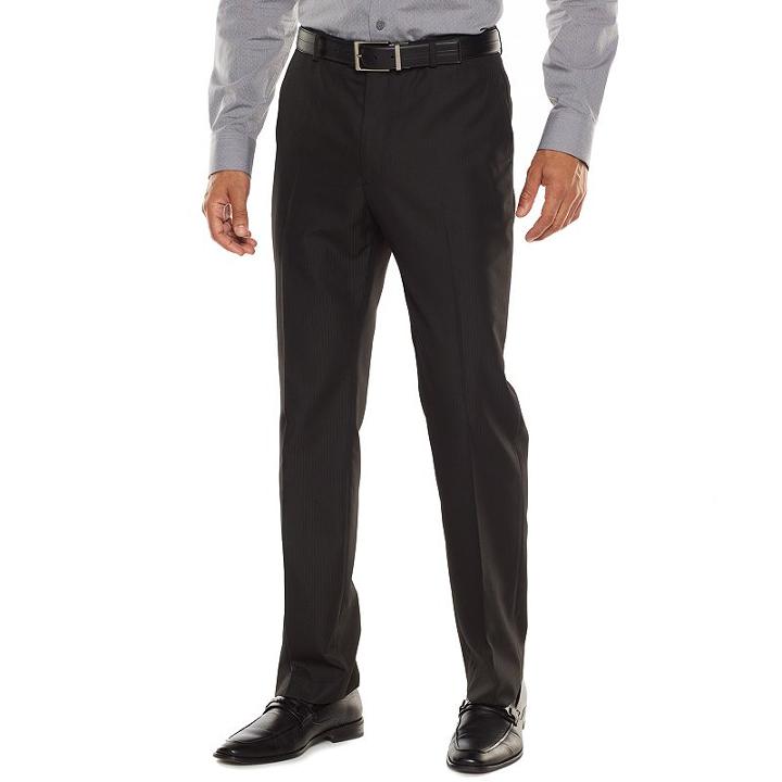 Men's Apt. 9&reg; Modern-fit Striped Dark Gray Suit Pants, Size: 32x30, Grey