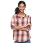 Juniors' Mudd&reg; Plaid Shirt, Teens, Size: Medium, Purple