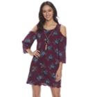 Juniors' Lily Rose Cold-shoulder Shift Dress, Teens, Size: Xs, Plum Floral