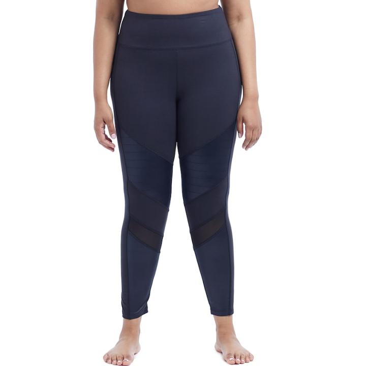 Plus Size Marika Curves Mesh Ankle Leggings, Women's, Size: 1xl, Black