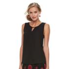 Women's Dana Buchman Metal Accent Sleeveless Top, Size: Large, Black