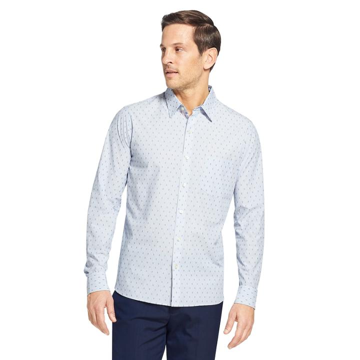 Men's Van Heusen Never Tuck Slim-fit Button-down Shirt, Size: Small, Light Blue