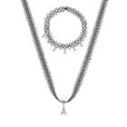 Mudd&reg; Eiffel Tower & Collar Necklace Set, Girl's, Black