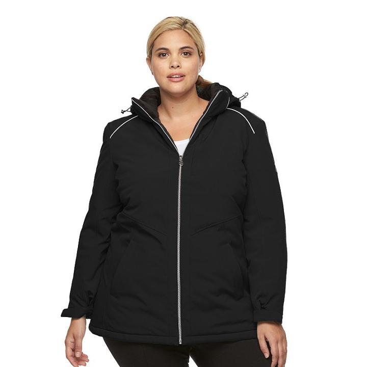 Plus Size Zeroxposur Imani Stretch Hooded Jacket, Women's, Size: 1xl, Black