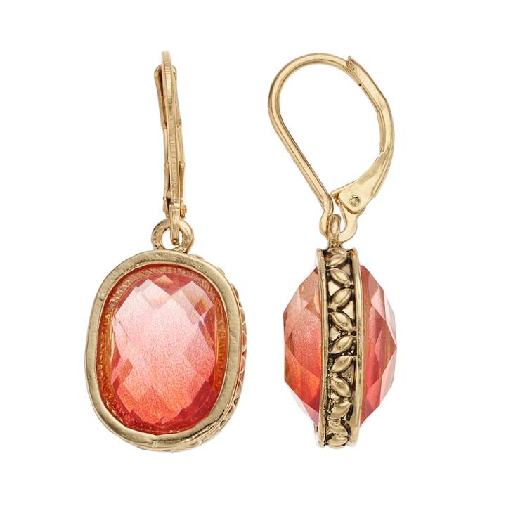 Napier Oval Nickel Free Drop Earrings, Women's, Pink