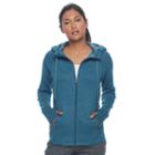 Petite Tek Gear&reg; Ribbed Fleece Zip-up Jacket, Women's, Size: M Petite, Turquoise/blue (turq/aqua)