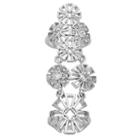 Marie Claire Jewelry Crystal Silver Tone Openwork Flower Full Finger Ring, Women's