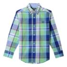 Boys 4-20 Chaps Plaid Stretch Button-down Shirt, Size: 14-16, Green