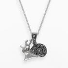Lavish By Tjm Sterling Silver Snail Pendant - Made With Swarovski Marcasite, Women's, Size: 18, Grey
